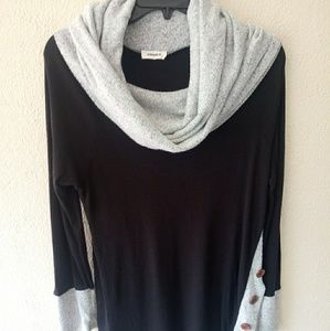 Adora cowl neck black tunic